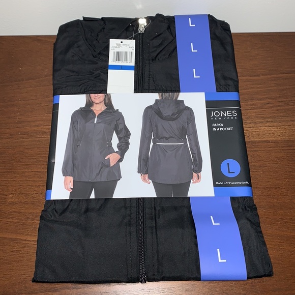 JONES New York Parka in a Pocket, Black NWT - Picture 5 of 12